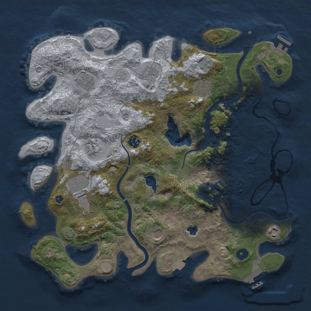Rust Map: Procedural Map, Size: 4000, Seed: 312890, 15 Monuments
