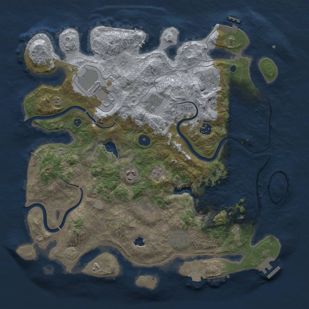 Rust Map: Procedural Map, Size: 4000, Seed: 373615, 14 Monuments