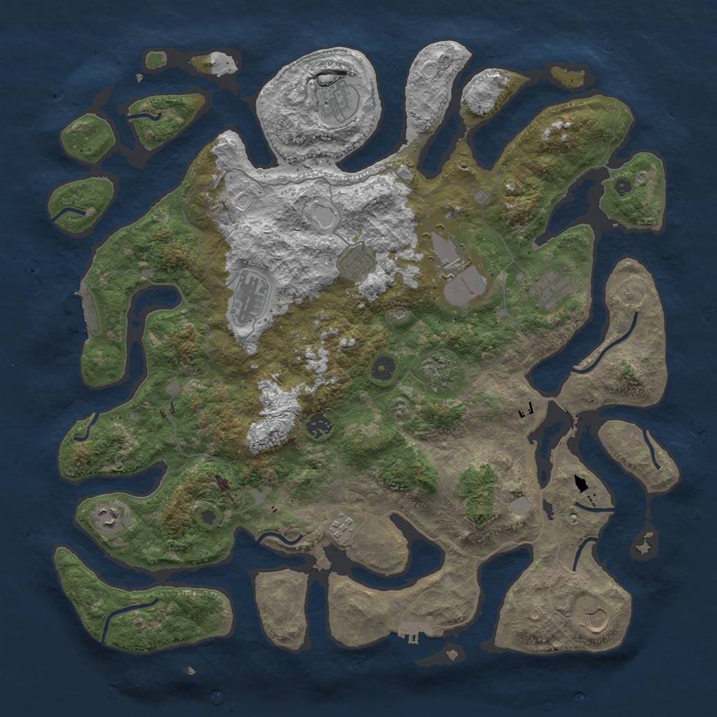 Rust Map: Procedural Map, Size: 4500, Seed: 3559532, 18 Monuments