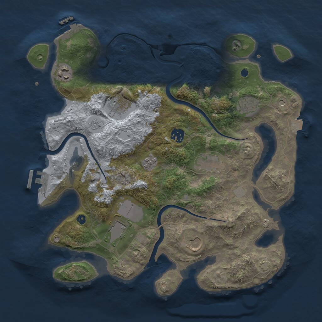 Rust Map: Procedural Map, Size: 3500, Seed: 15882, 14 Monuments