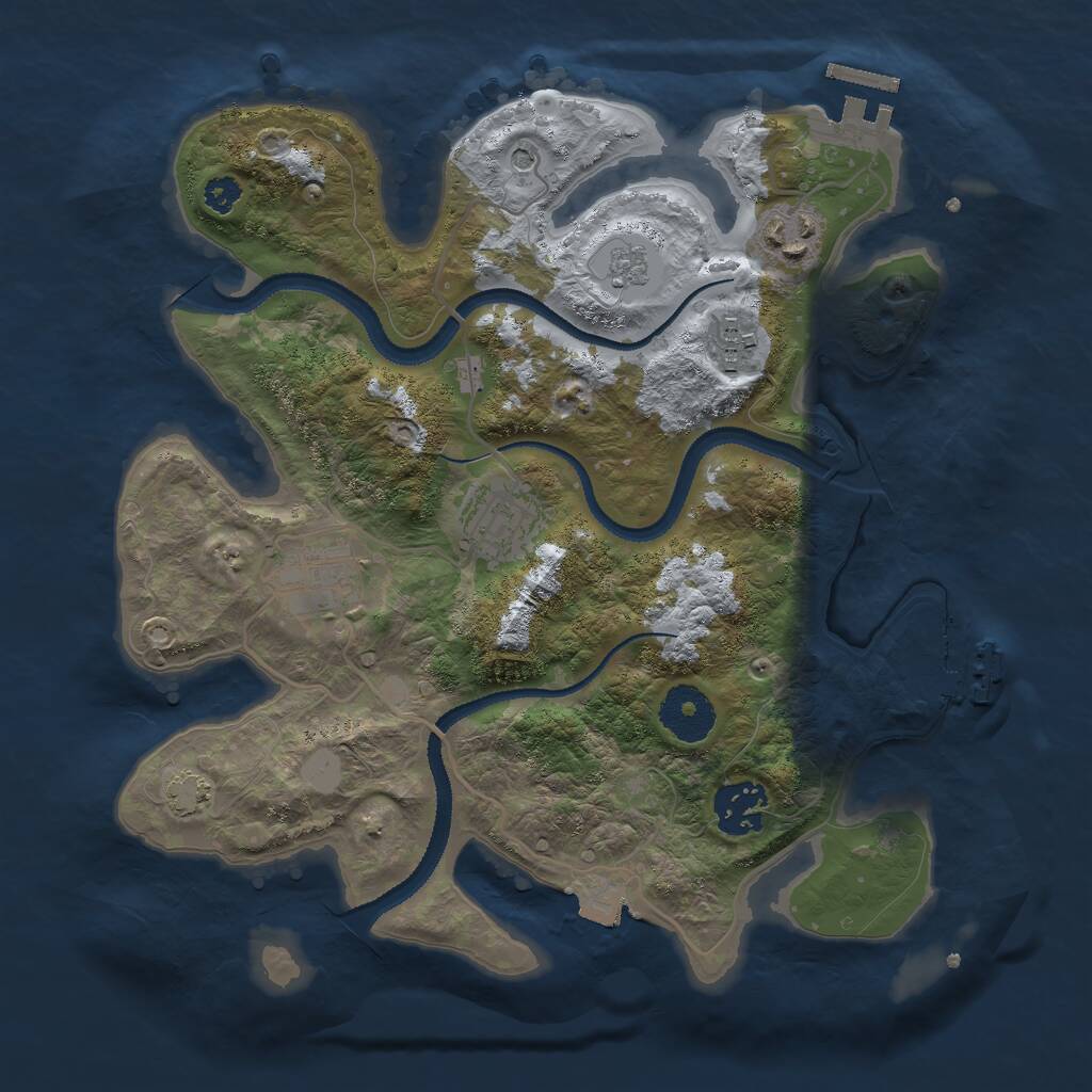 Rust Map: Procedural Map, Size: 3000, Seed: 19190036, 11 Monuments