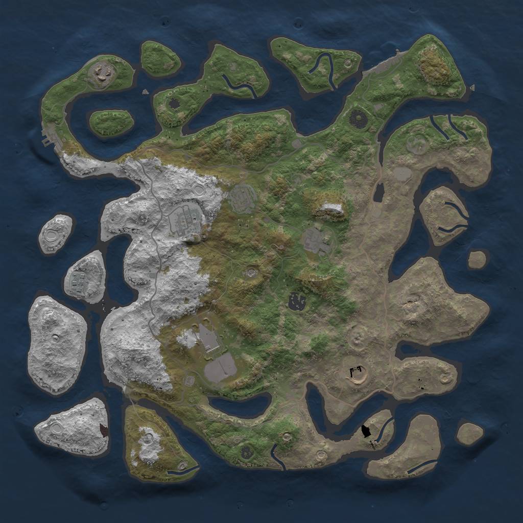 Rust Map: Procedural Map, Size: 4250, Seed: 4000, 16 Monuments