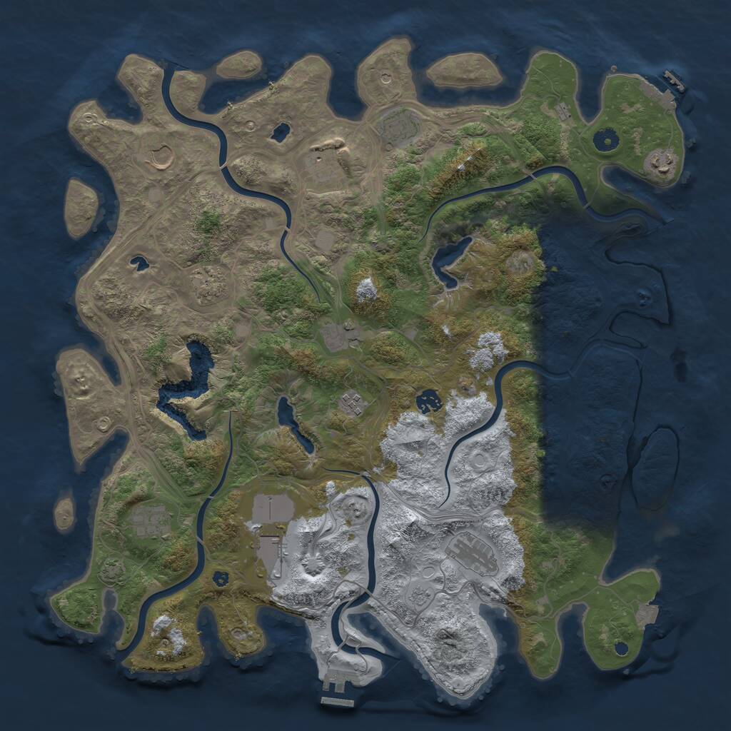Rust Map: Procedural Map, Size: 4500, Seed: 1518143, 17 Monuments