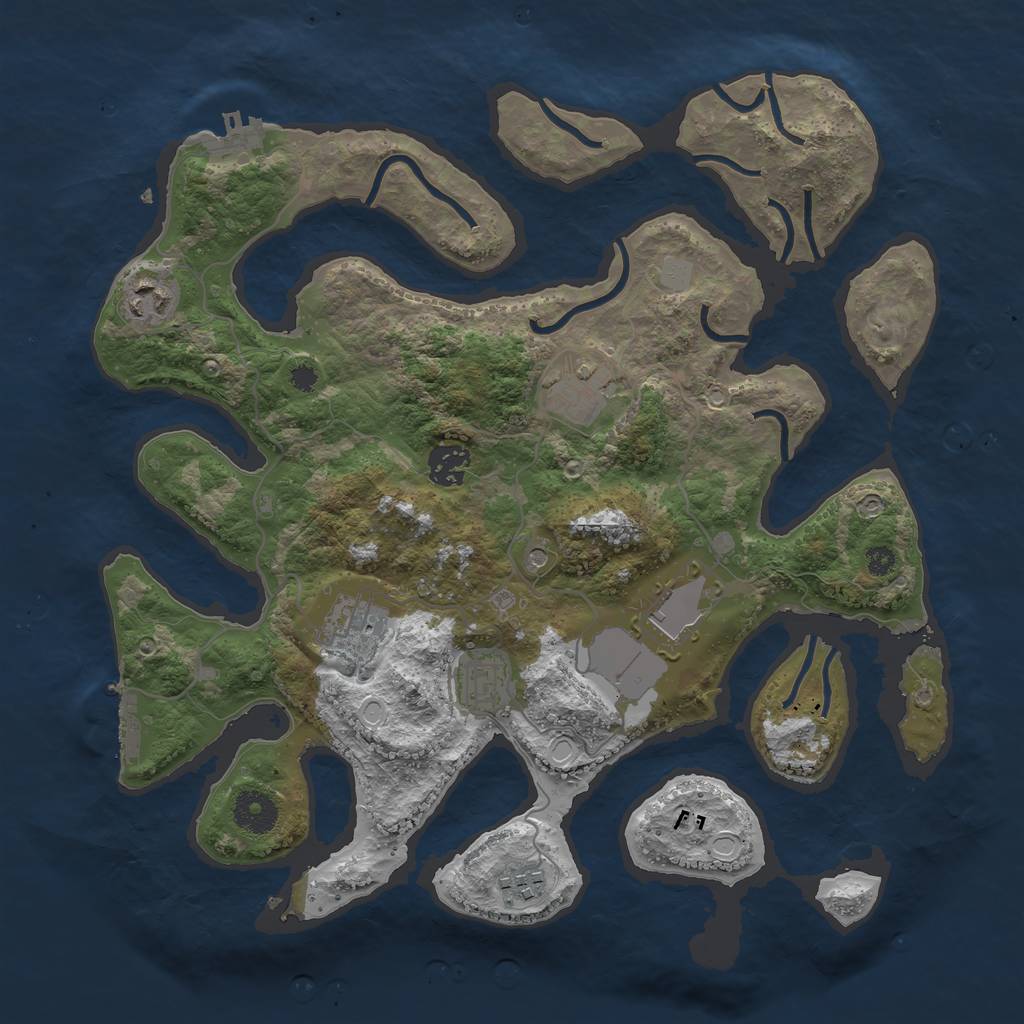 Rust Map: Procedural Map, Size: 3550, Seed: 339794, 15 Monuments