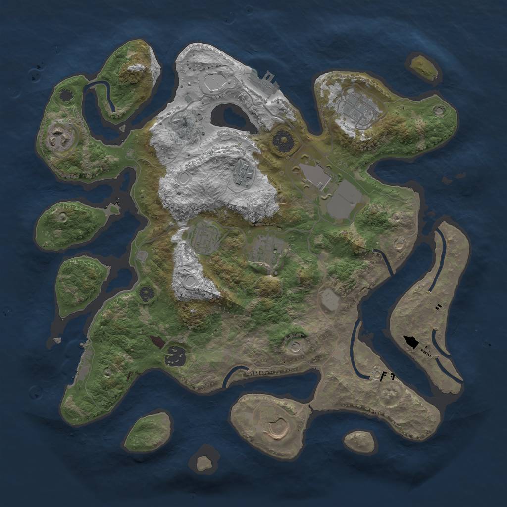 Rust Map: Procedural Map, Size: 3550, Seed: 165623, 16 Monuments