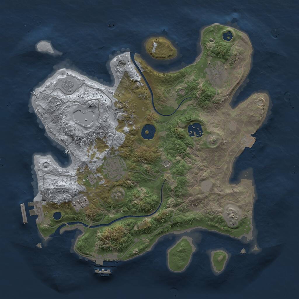 Rust Map: Procedural Map, Size: 3000, Seed: 65446181, 10 Monuments