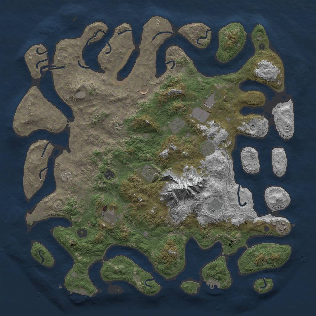 Rust Map: Procedural Map, Size: 5000, Seed: 59, 19 Monuments