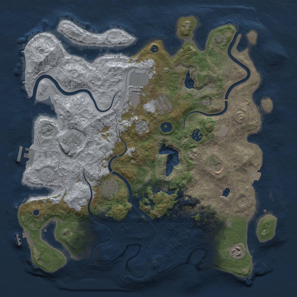 Rust Map: Procedural Map, Size: 4000, Seed: 498010, 14 Monuments