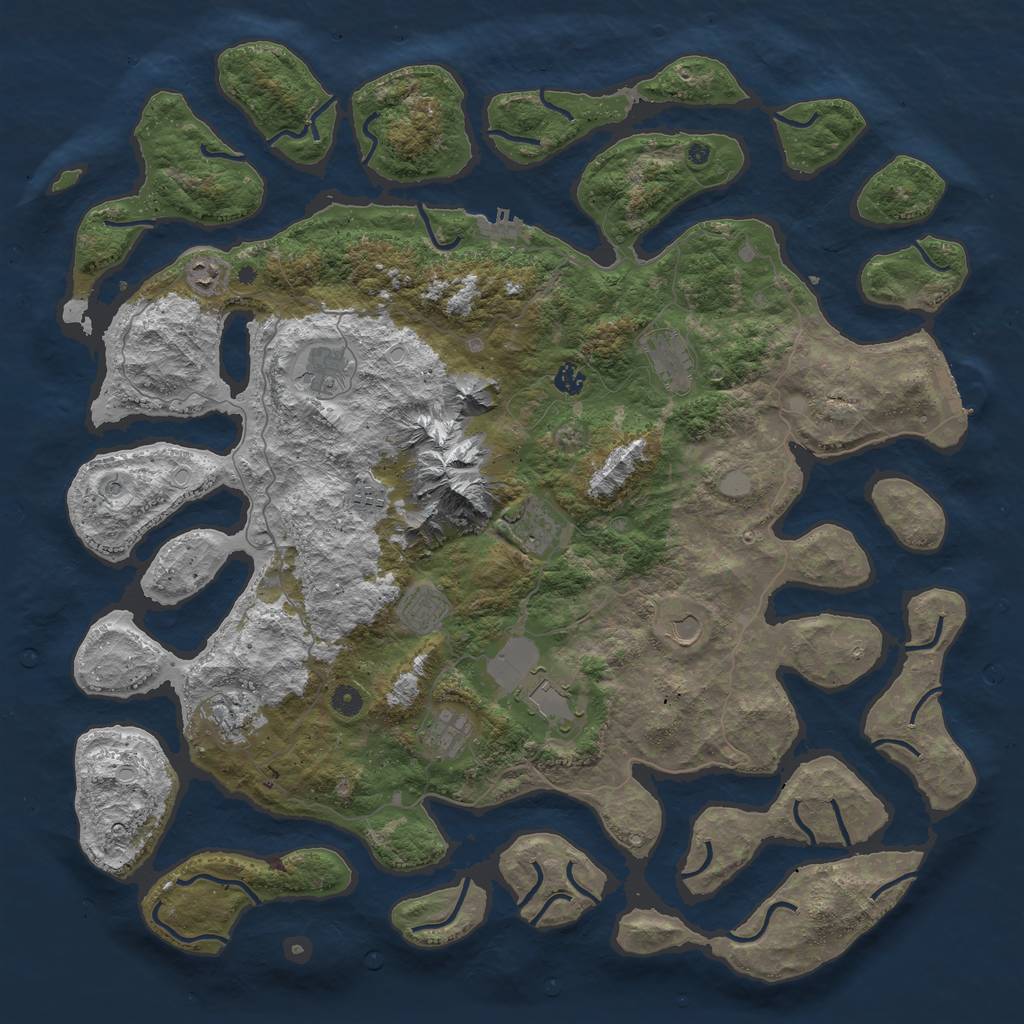 Rust Map: Procedural Map, Size: 5000, Seed: 1618314, 19 Monuments