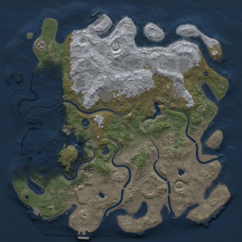 Rust Map: Procedural Map, Size: 4500, Seed: 66117, 17 Monuments