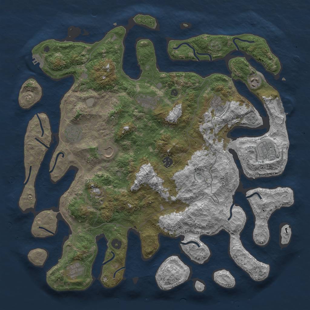 Rust Map: Procedural Map, Size: 4500, Seed: 3400647, 18 Monuments