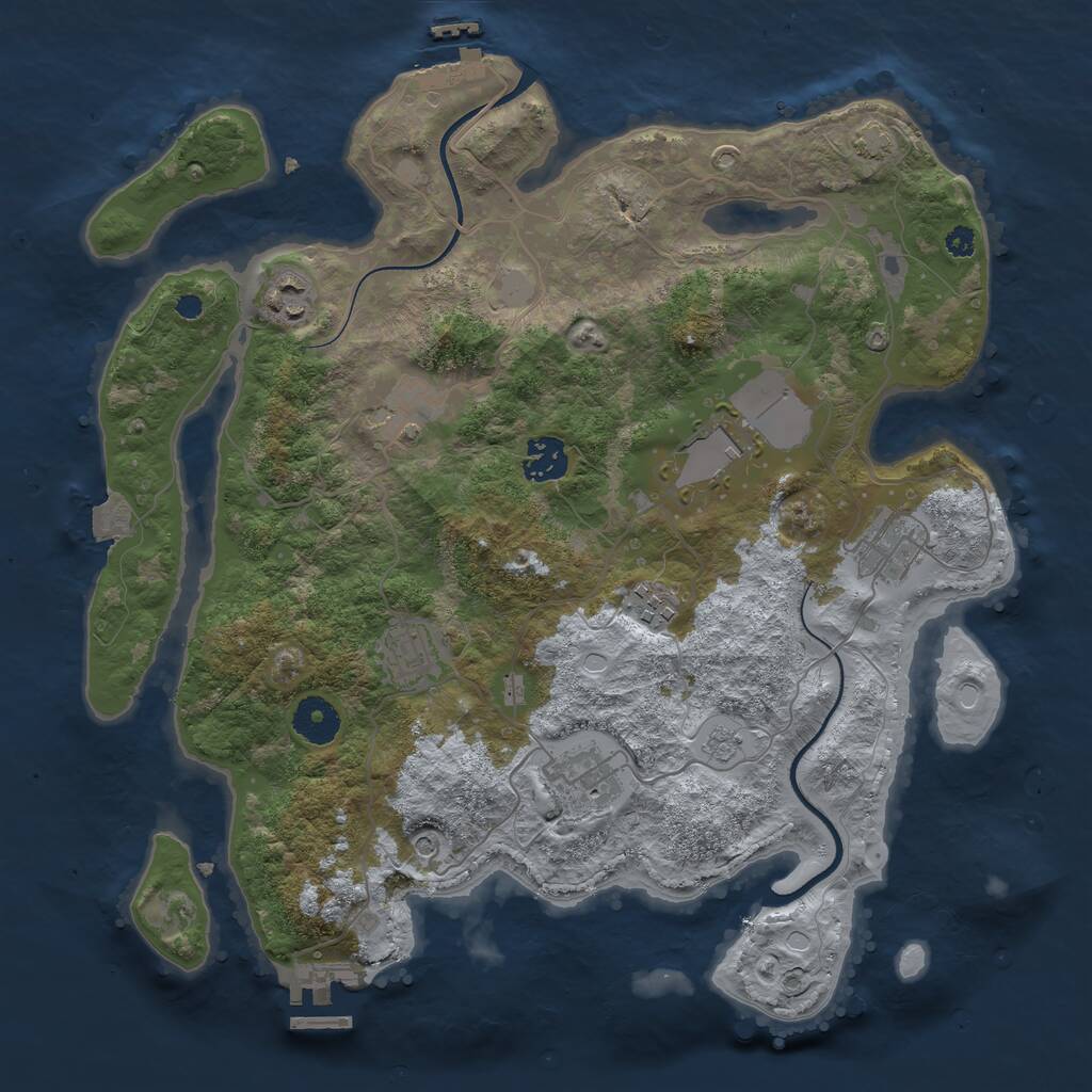 Rust Map: Procedural Map, Size: 3550, Seed: 199842, 14 Monuments