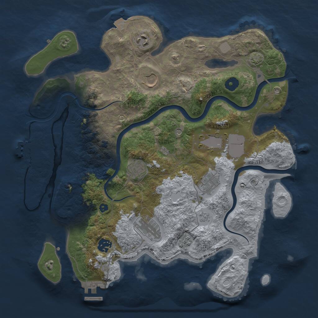 Rust Map: Procedural Map, Size: 3550, Seed: 199842, 14 Monuments