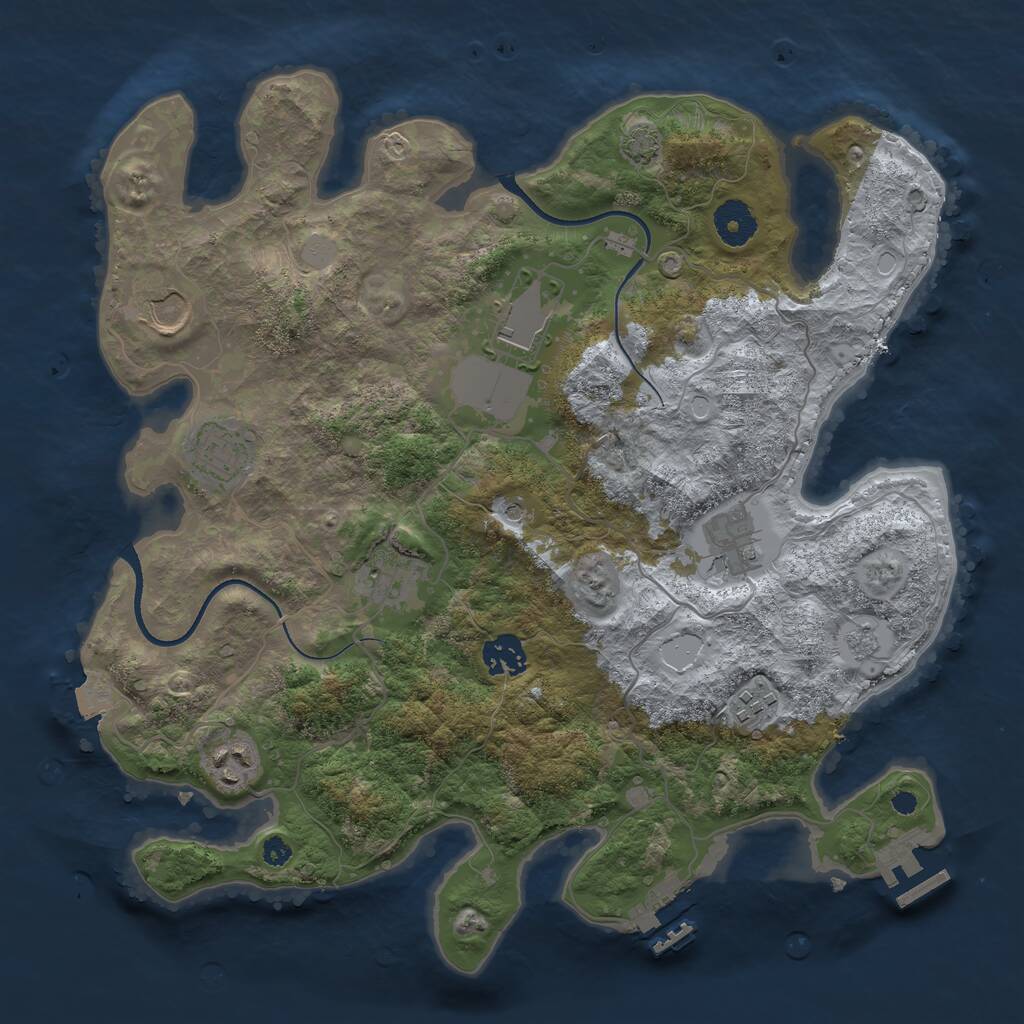 Rust Map: Procedural Map, Size: 3550, Seed: 899133, 14 Monuments