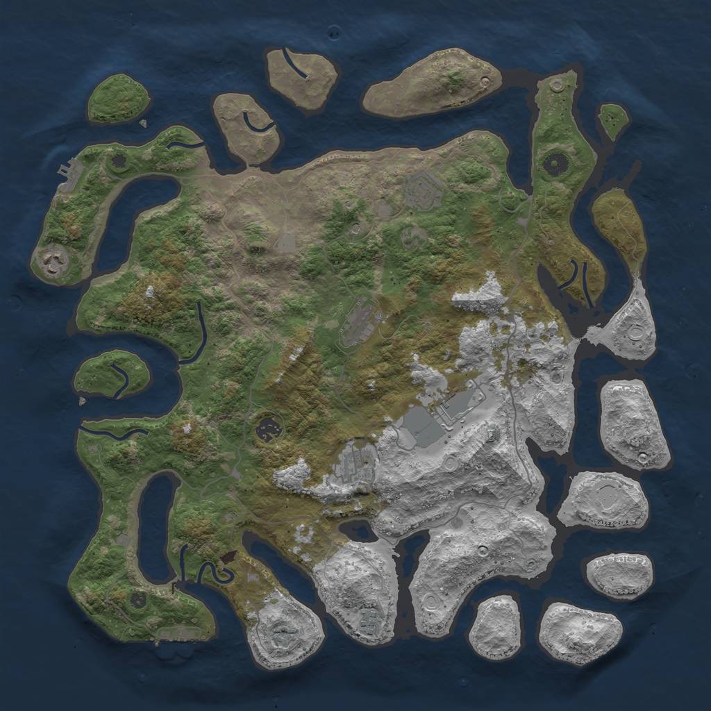 Rust Map: Procedural Map, Size: 4500, Seed: 1001606, 15 Monuments