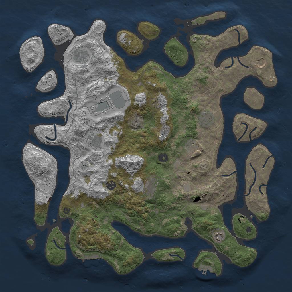 Rust Map: Procedural Map, Size: 4500, Seed: 4915860, 19 Monuments