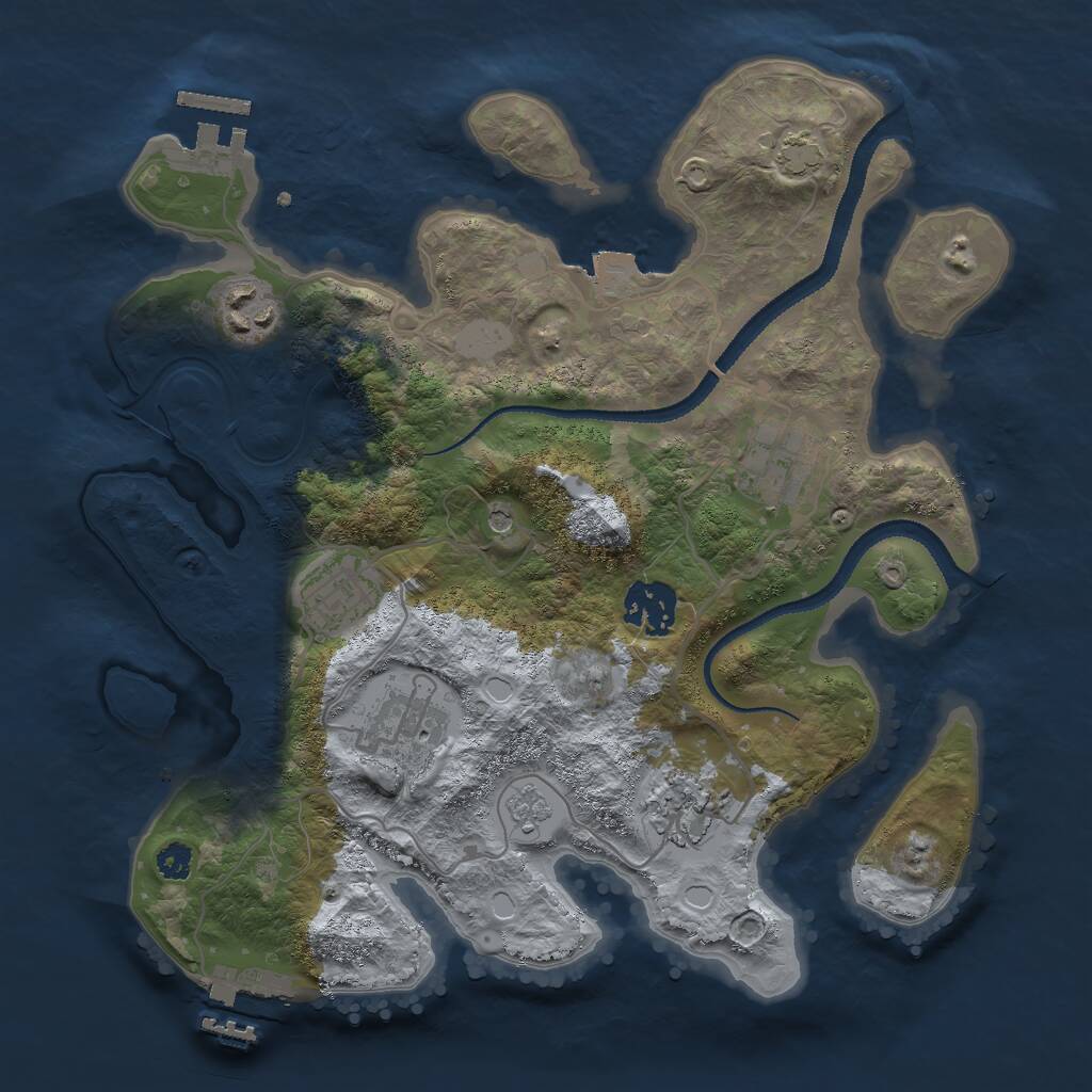 Rust Map: Procedural Map, Size: 3000, Seed: 65534, 12 Monuments