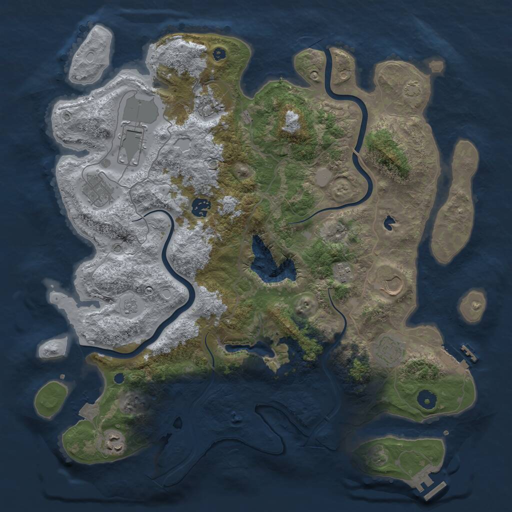 Rust Map: Procedural Map, Size: 4000, Seed: 790180, 14 Monuments
