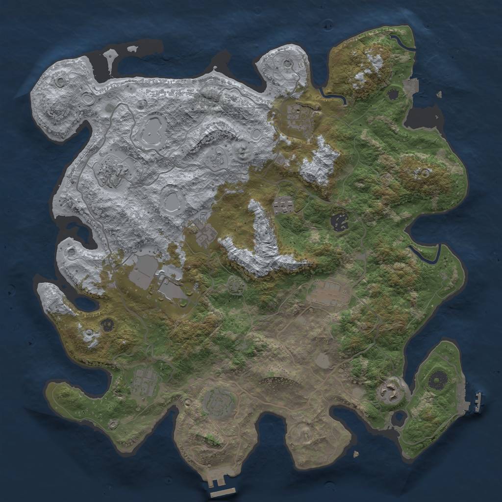 Rust Map: Procedural Map, Size: 4000, Seed: 752561, 18 Monuments