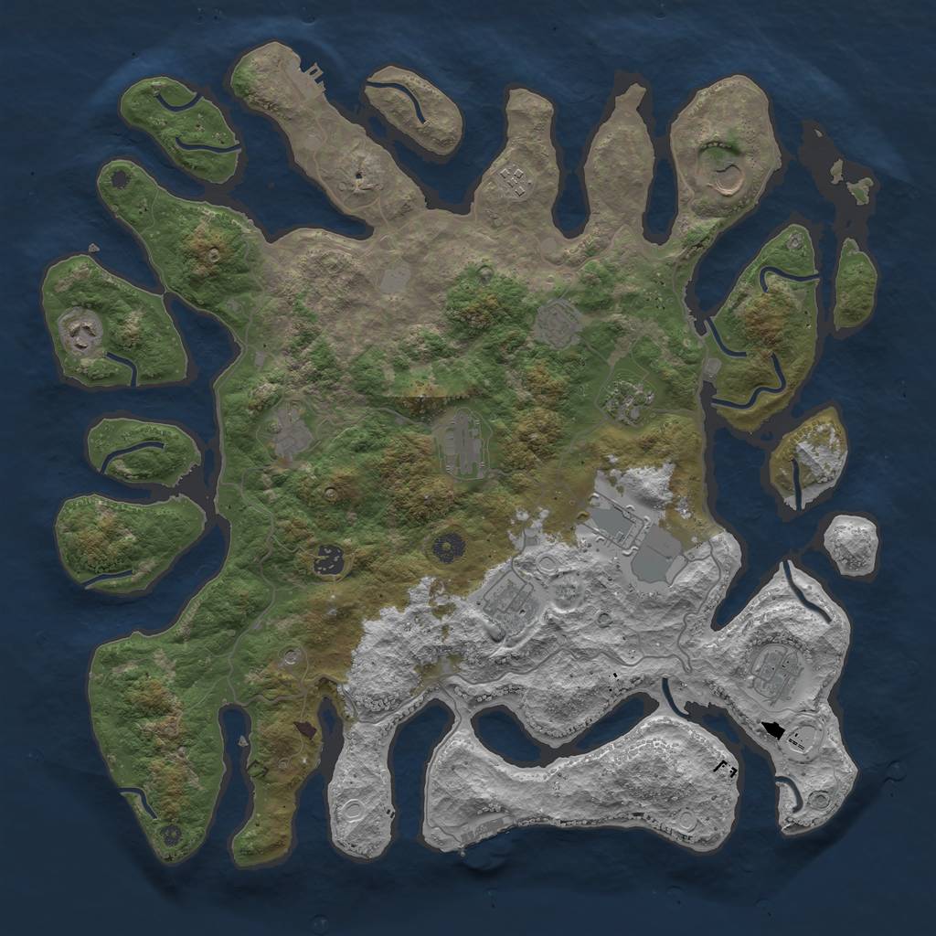 Rust Map: Procedural Map, Size: 4500, Seed: 1903284, 19 Monuments