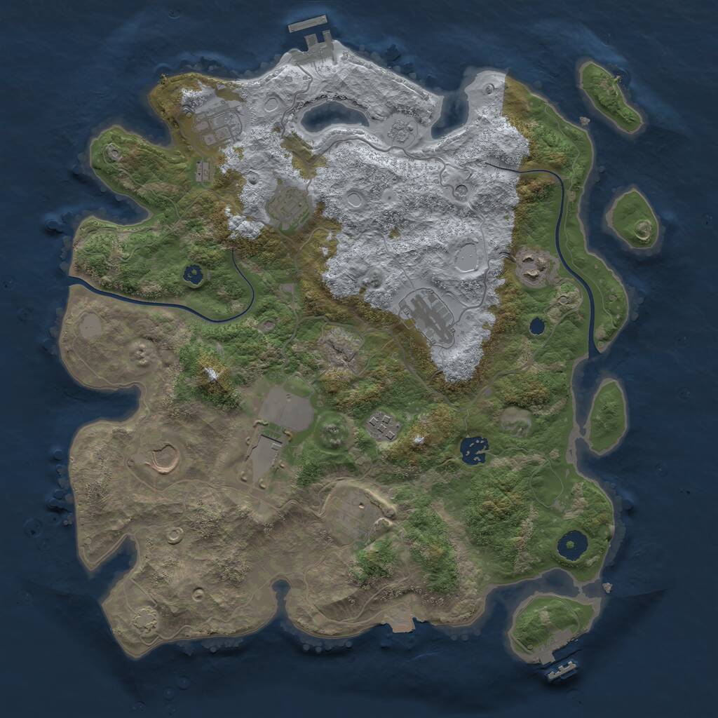 Rust Map: Procedural Map, Size: 3700, Seed: 589608769, 15 Monuments