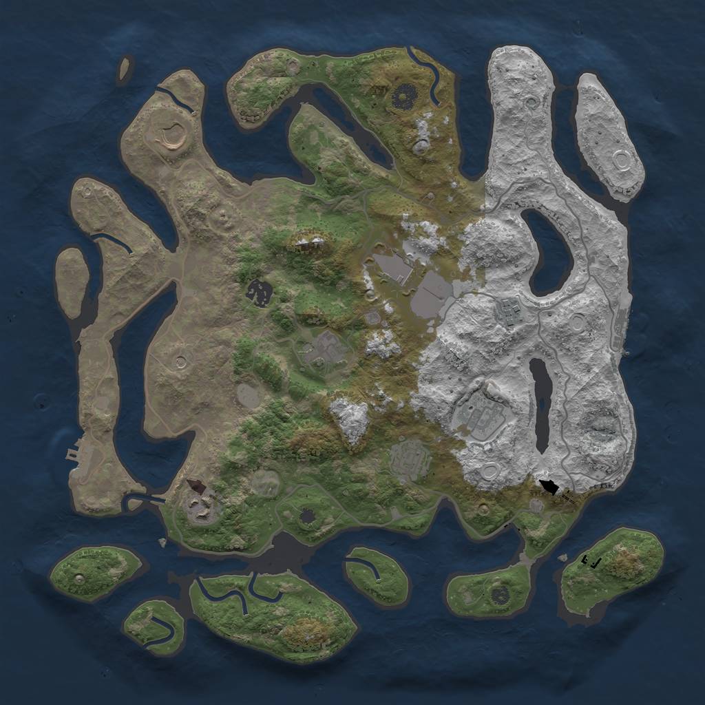 Rust Map: Procedural Map, Size: 4000, Seed: 106319085, 16 Monuments