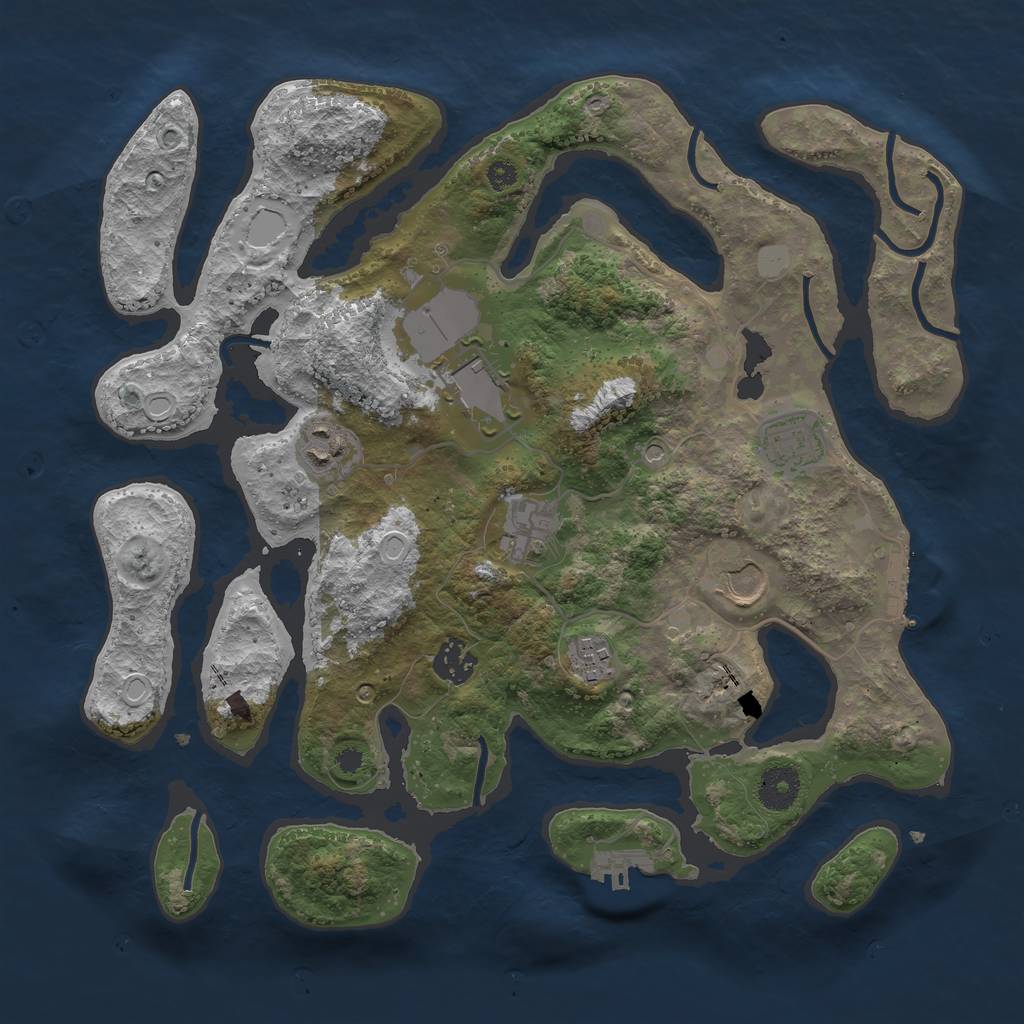 Rust Map: Procedural Map, Size: 3550, Seed: 778780, 15 Monuments