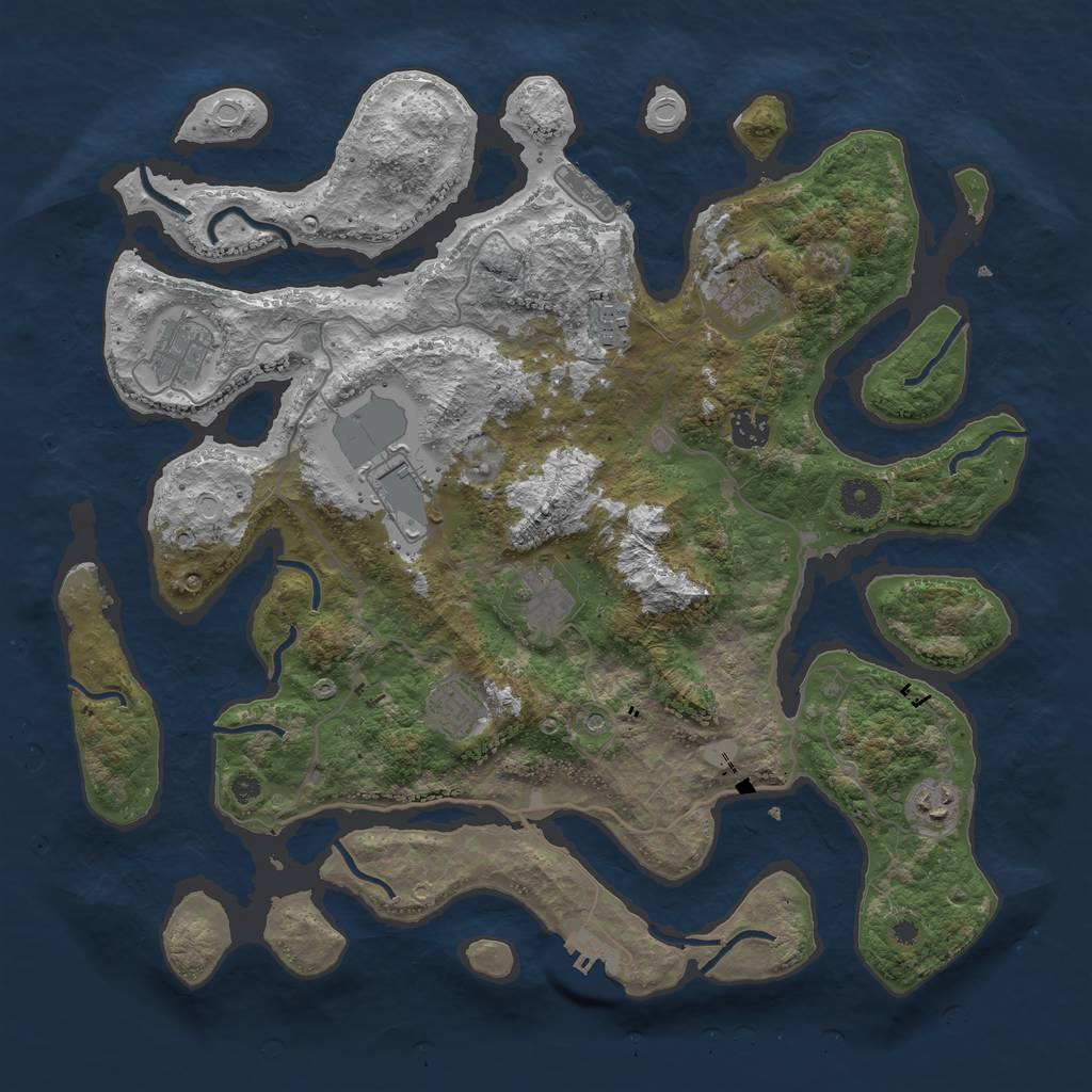 Rust Map: Procedural Map, Size: 4000, Seed: 538778802, 16 Monuments