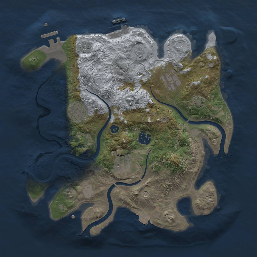 Rust Map: Procedural Map, Size: 3000, Seed: 70112267, 11 Monuments