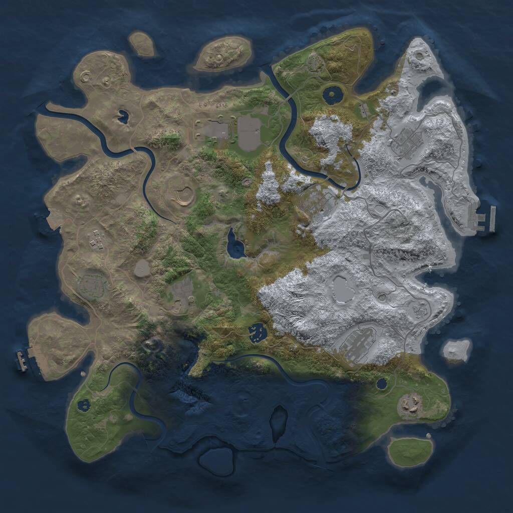Rust Map: Procedural Map, Size: 4000, Seed: 5589, 16 Monuments