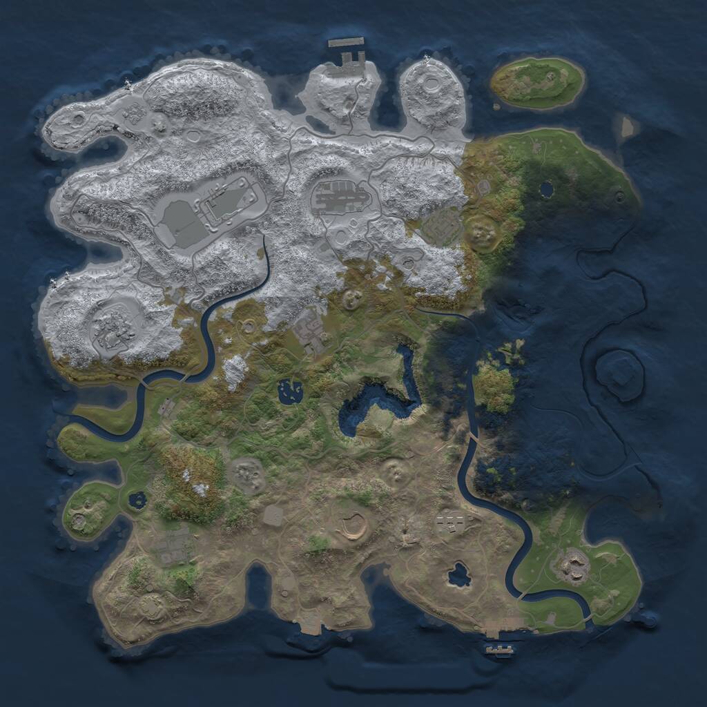 Rust Map: Procedural Map, Size: 4000, Seed: 868003, 16 Monuments