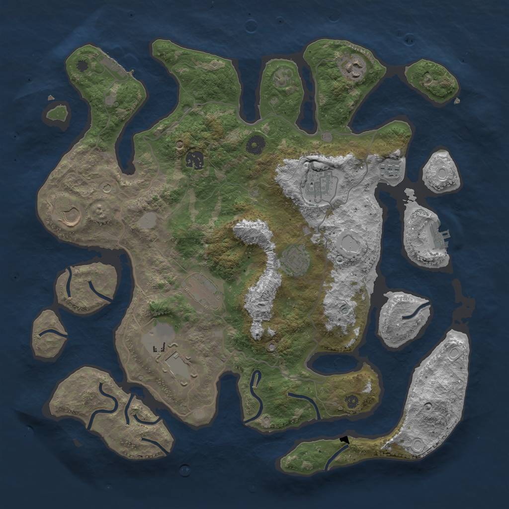 Rust Map: Procedural Map, Size: 4000, Seed: 813495, 16 Monuments