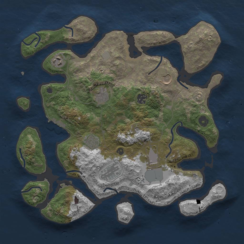Rust Map: Procedural Map, Size: 3550, Seed: 160708, 14 Monuments