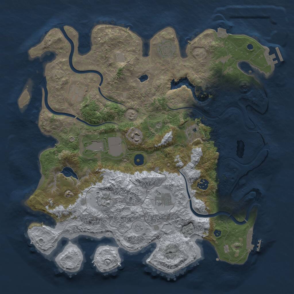 Rust Map: Procedural Map, Size: 4000, Seed: 420970, 15 Monuments