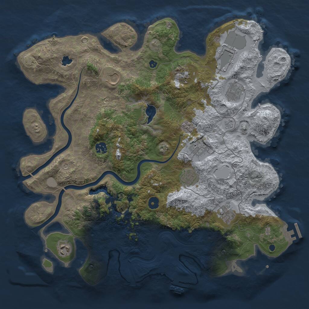 Rust Map: Procedural Map, Size: 4000, Seed: 194260, 16 Monuments