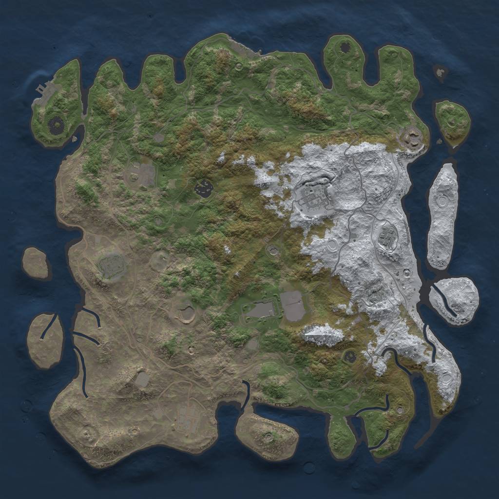 Rust Map: Procedural Map, Size: 4250, Seed: 6854, 17 Monuments