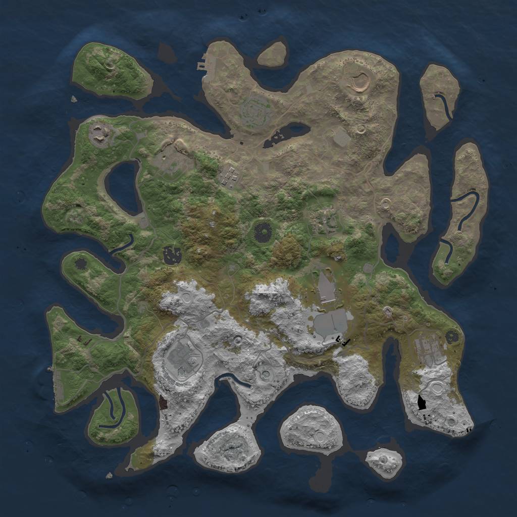 Rust Map: Procedural Map, Size: 4000, Seed: 339794, 18 Monuments