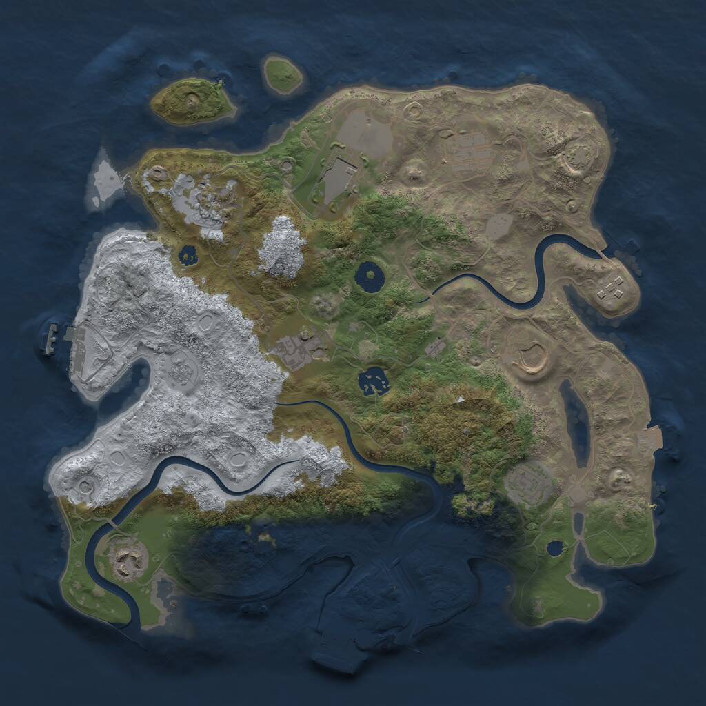 Rust Map: Procedural Map, Size: 3550, Seed: 572074, 15 Monuments