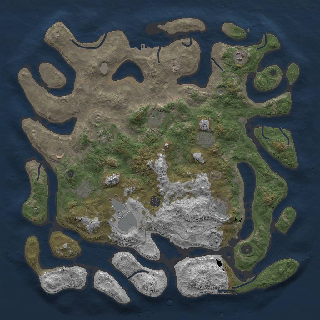 Rust Map: Procedural Map, Size: 4500, Seed: 3506332, 17 Monuments
