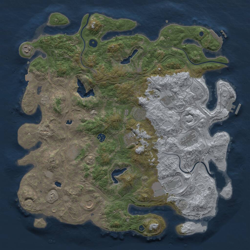 Rust Map: Procedural Map, Size: 4500, Seed: 66345668, 16 Monuments