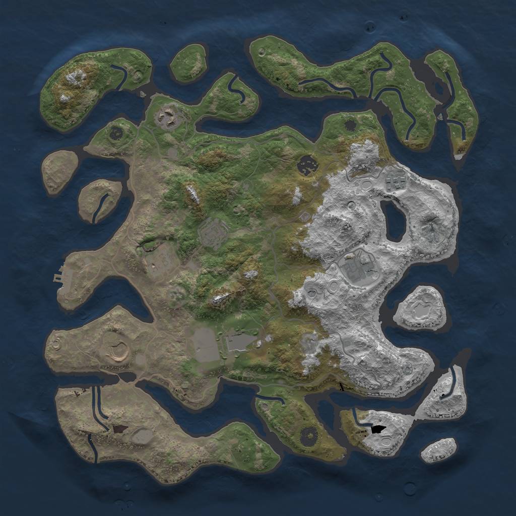 Rust Map: Procedural Map, Size: 4000, Seed: 5089813, 15 Monuments