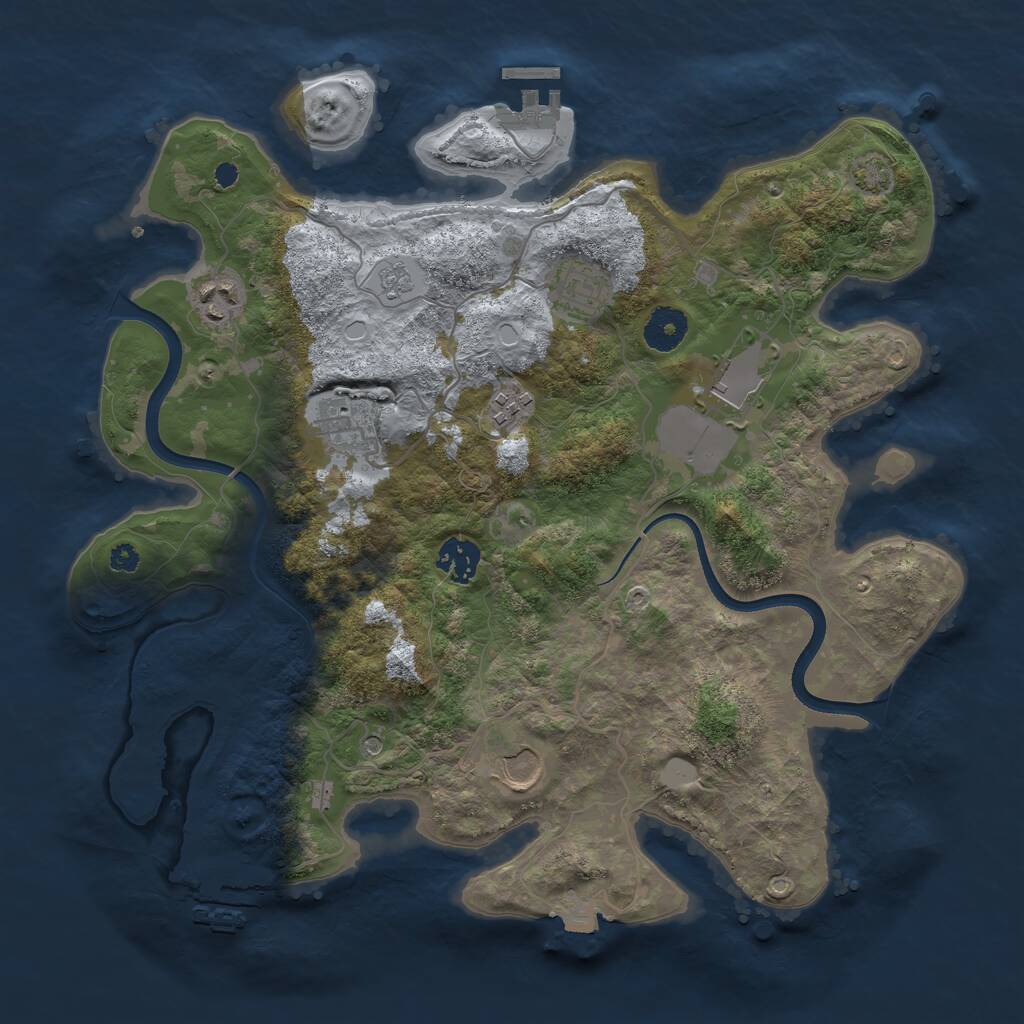 Rust Map: Procedural Map, Size: 3550, Seed: 694784, 13 Monuments