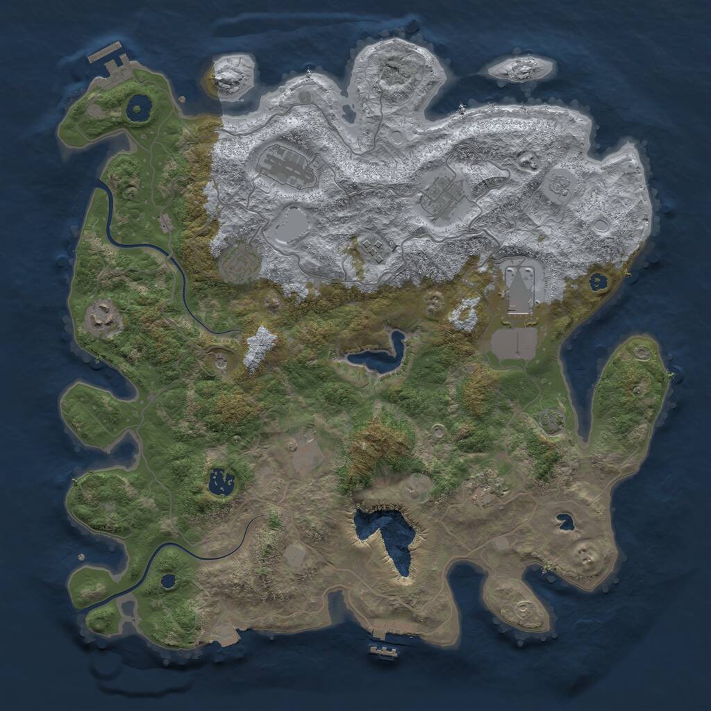 Rust Map: Procedural Map, Size: 4000, Seed: 218210, 15 Monuments