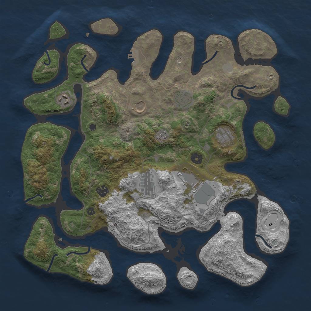 Rust Map: Procedural Map, Size: 4000, Seed: 471904, 15 Monuments