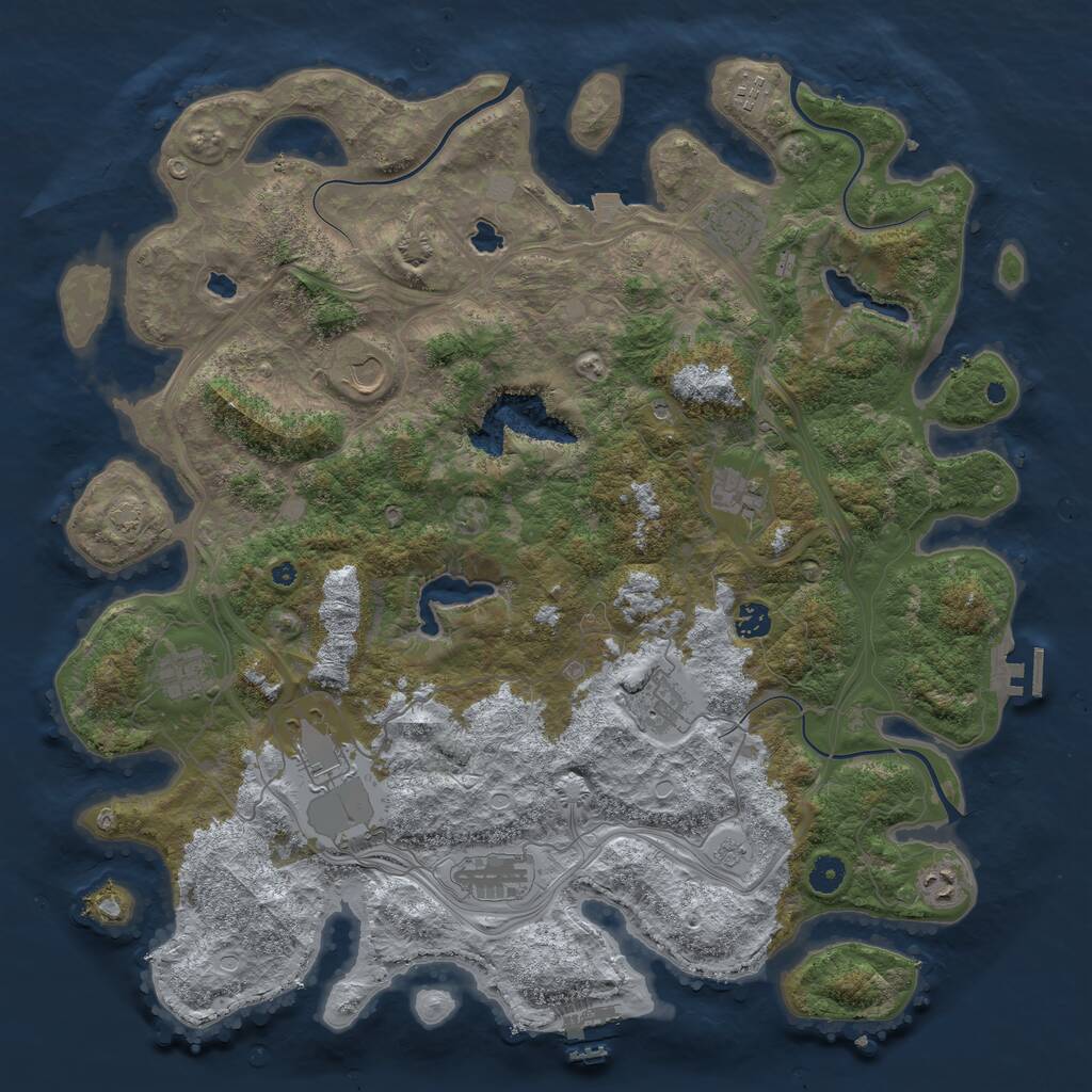 Rust Map: Procedural Map, Size: 4500, Seed: 5874782, 16 Monuments