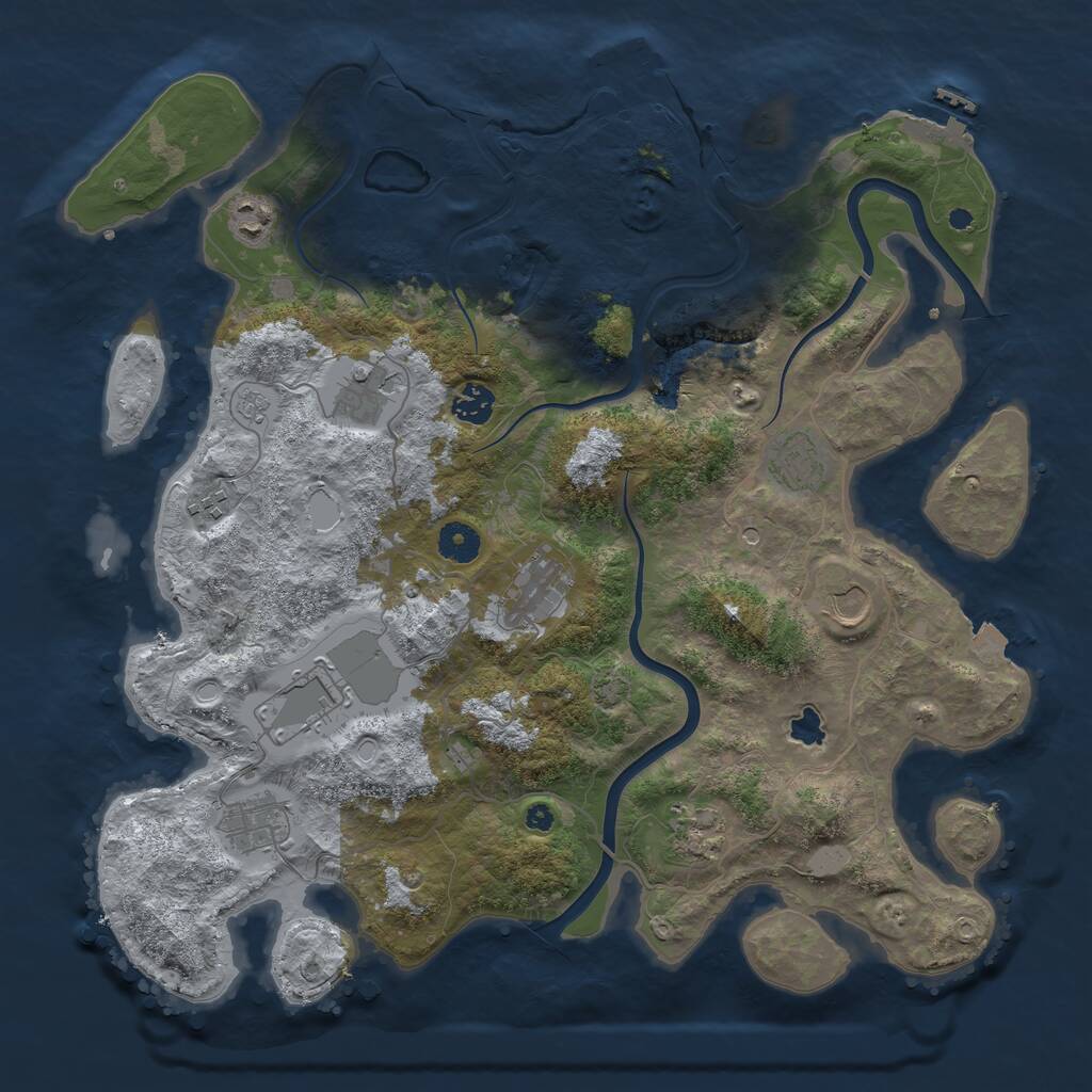 Rust Map: Procedural Map, Size: 4000, Seed: 824767, 16 Monuments