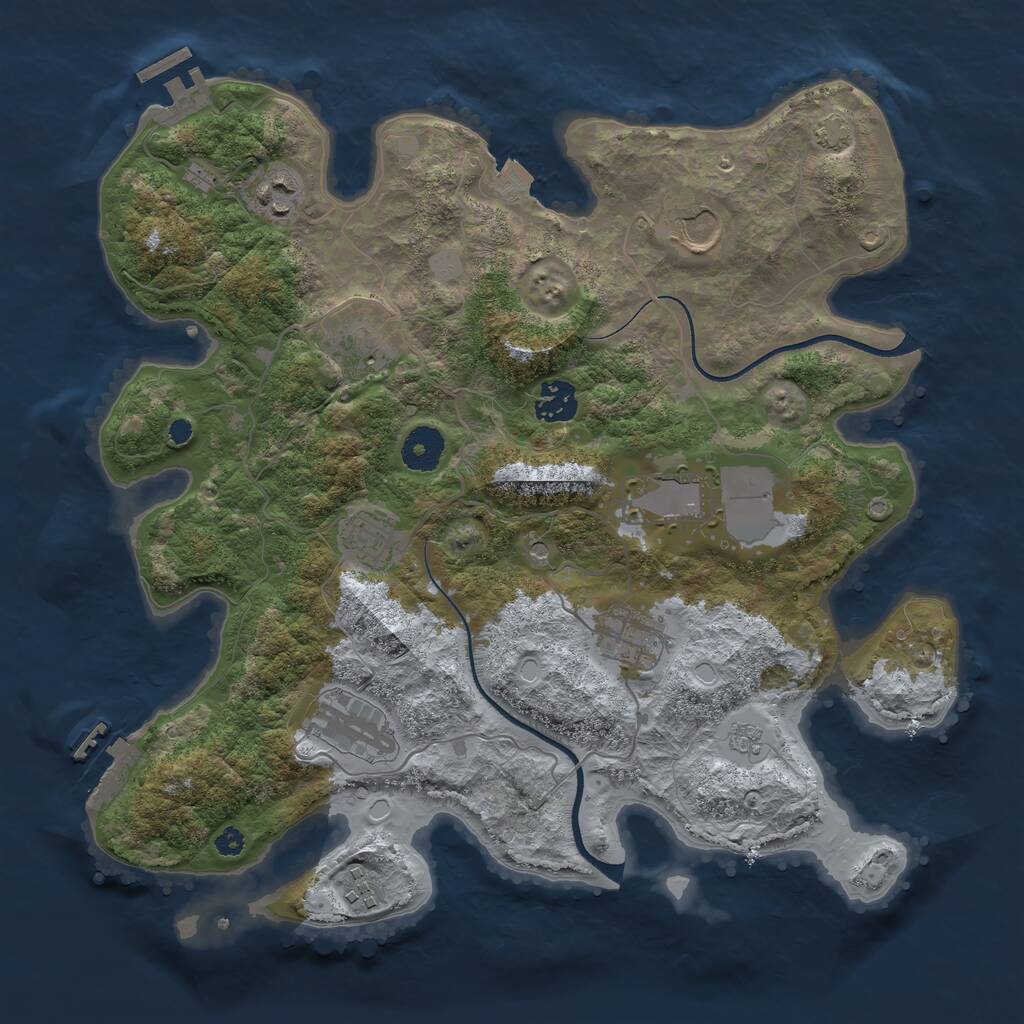 Rust Map: Procedural Map, Size: 3550, Seed: 254489, 15 Monuments