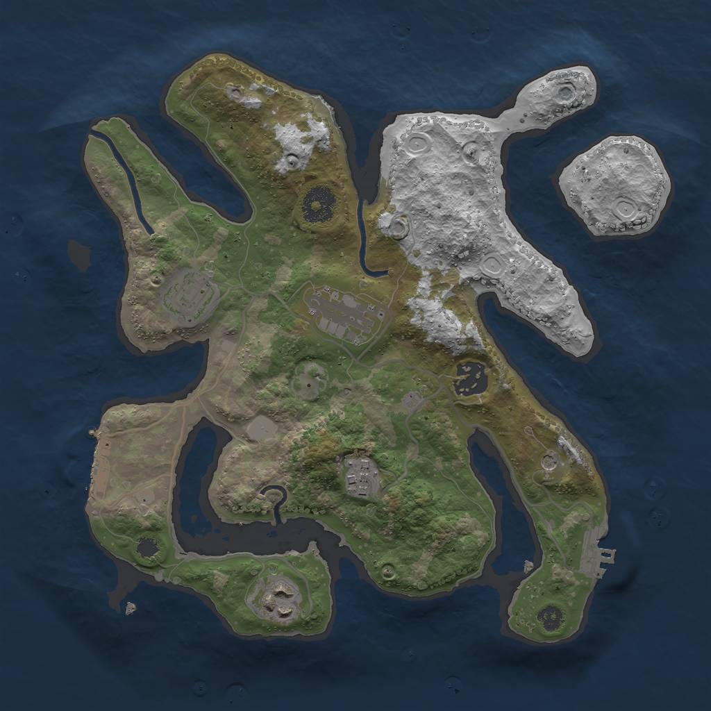 Rust Map: Procedural Map, Size: 3000, Seed: 1044215042, 13 Monuments