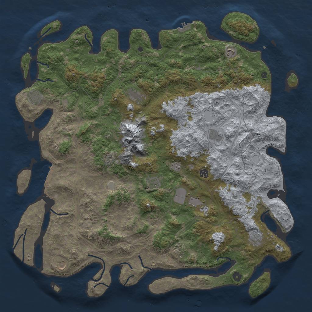 Rust Map: Procedural Map, Size: 5200, Seed: 1484646421, 18 Monuments