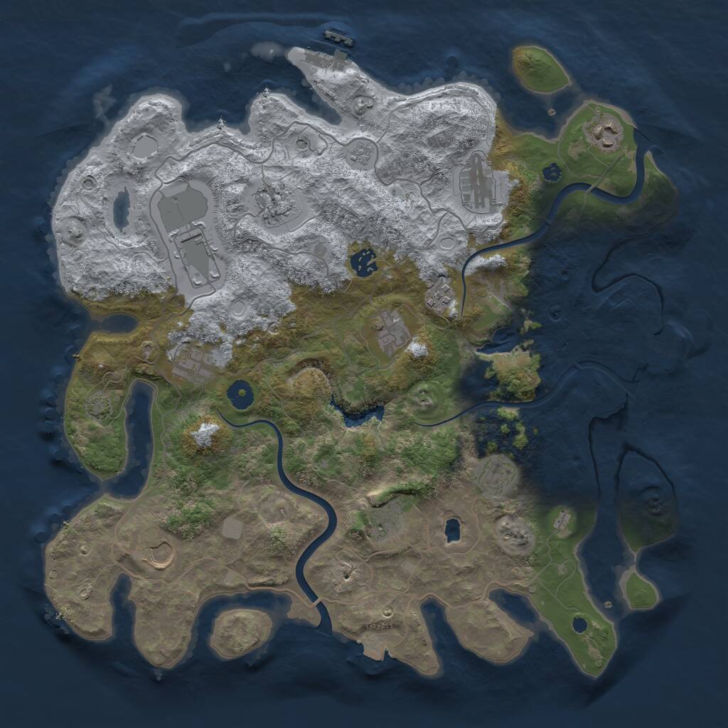 Rust Map: Procedural Map, Size: 4000, Seed: 71768849, 17 Monuments